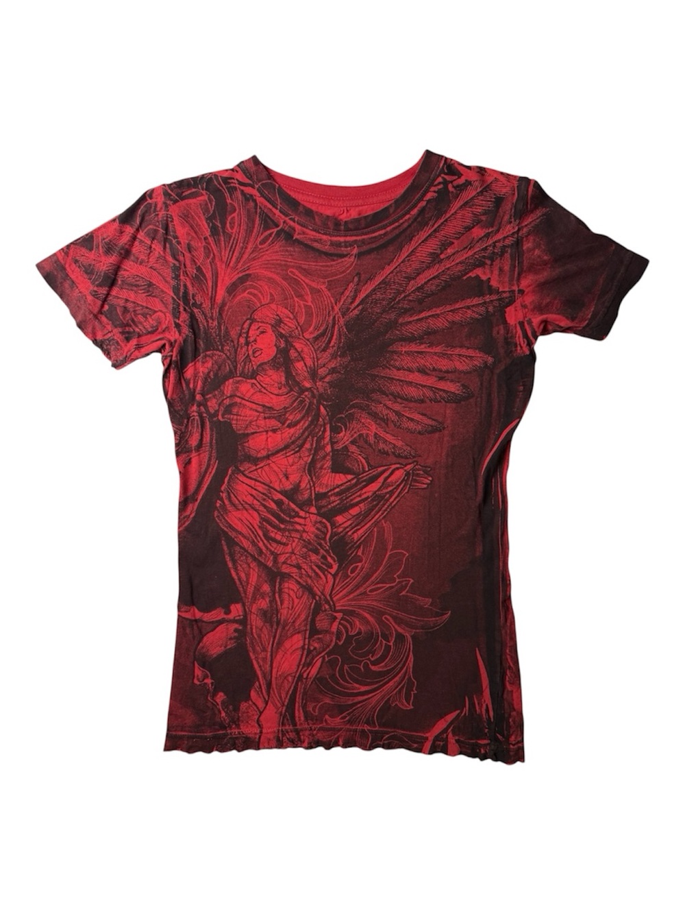 Sinful By Affliction Red Angel Graphic Tee